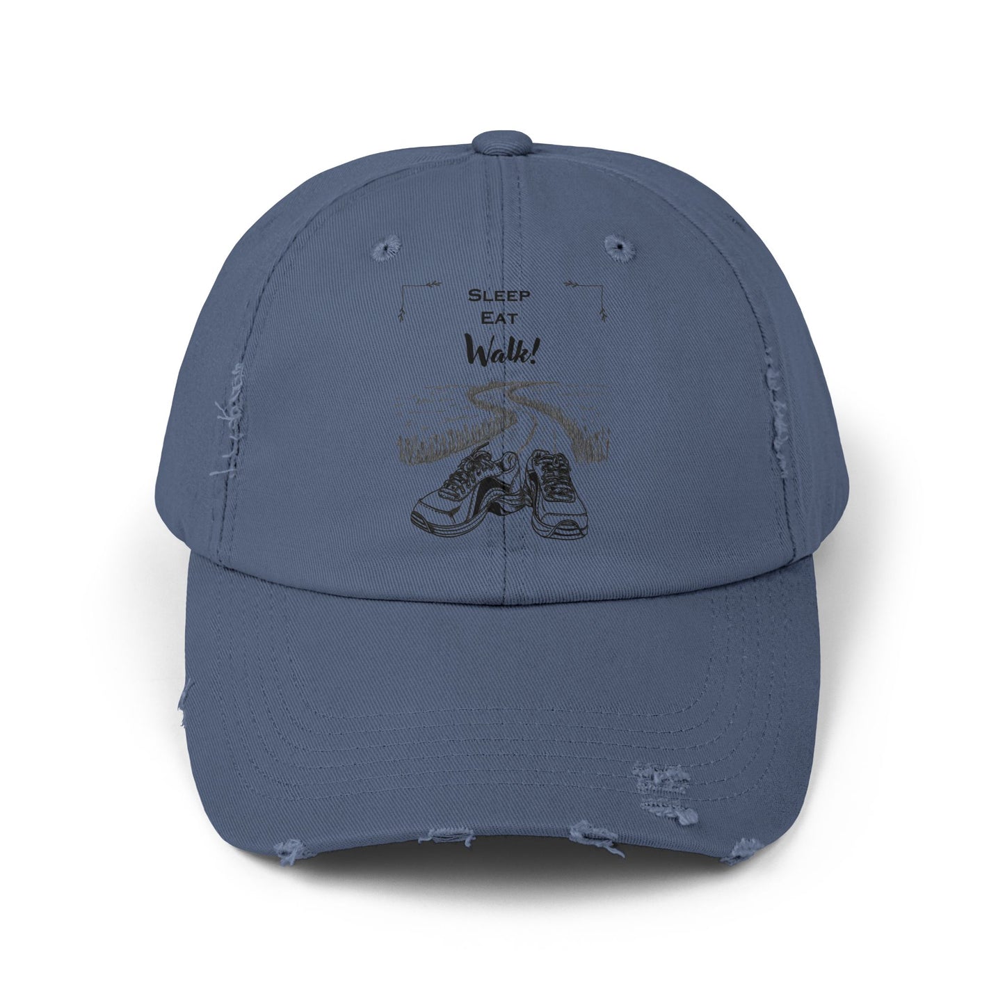 Sleep Eat Walk Distressed Cap — Vintage Walking Shoes Baseball Hat